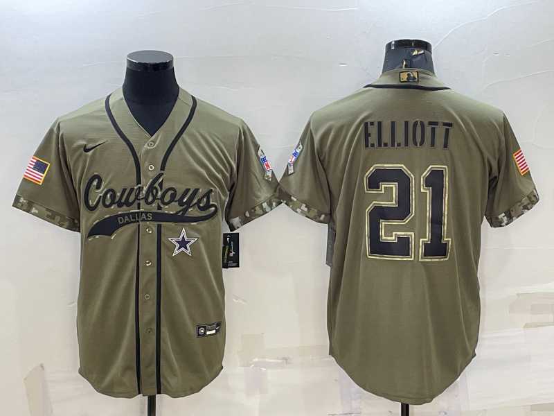Men's Dallas Cowboys #21 Ezekiel Elliott 2022 Olive Salute to Service Cool Base Stitched Baseball Jersey,We sell and wholesale Men's Dallas Cowboys #21 Ezekiel Elliott 2022 Olive Salute to Service Cool Base Stitched Baseball Jersey on line form chian!